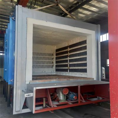 Industriale ad alta temperatura dell'atmosfera dell'aria della fornace del carrello con un focolare fisso e un carrello inferiore
